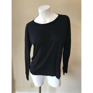 Madewell Women's S Black Raw-Edge Top
